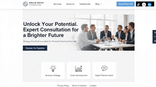 A website page example