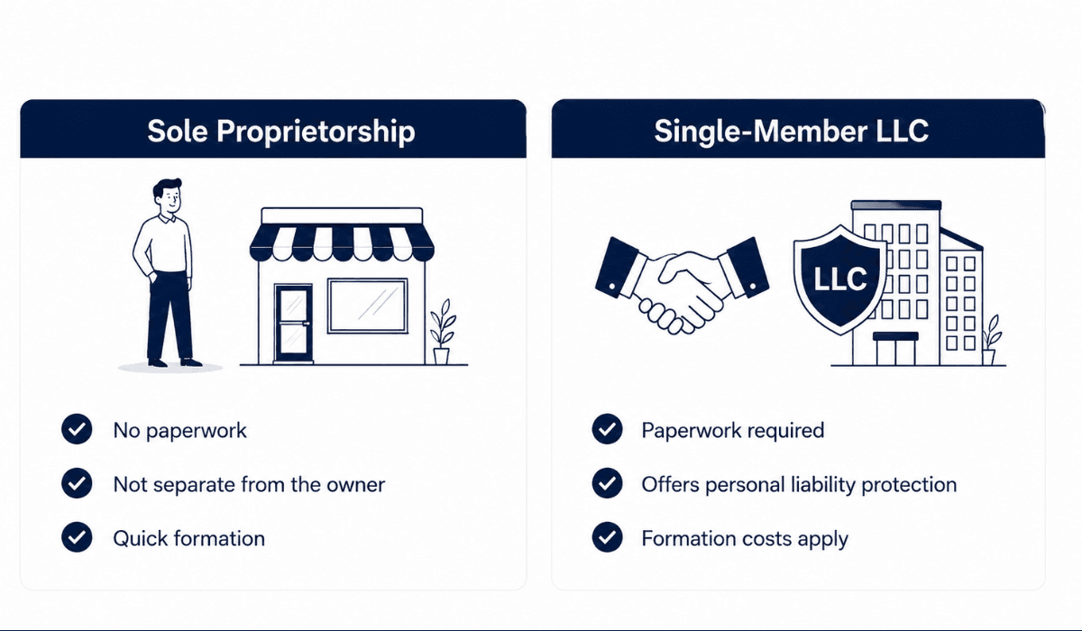 Benefits of sole proprietorship vs. single-member LLC
