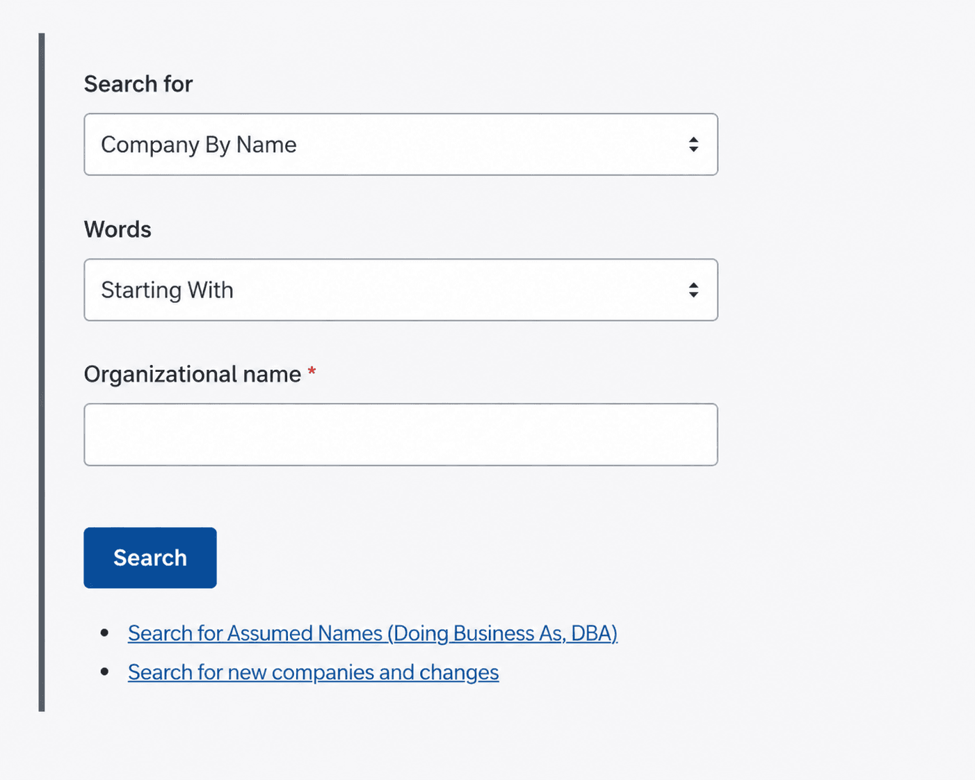 Company Search Form
