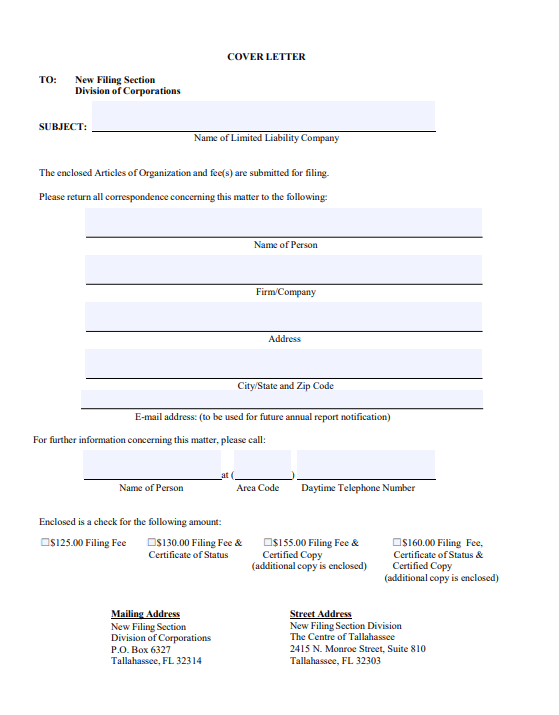 File Your Florida Articles of Organization