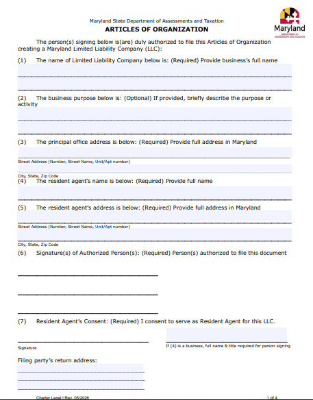 File Your Maryland Articles of Organization