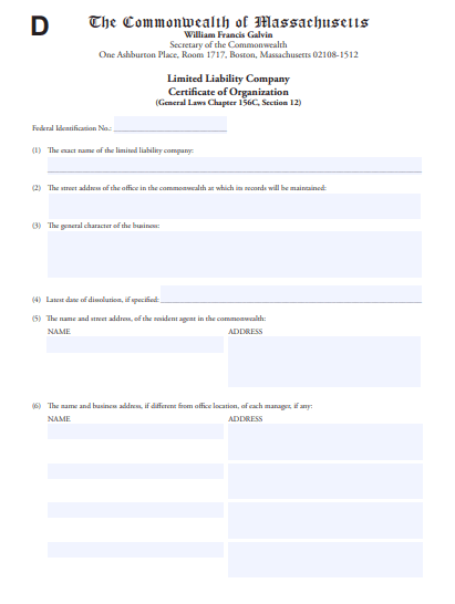 File Your Massachusetts Certificate of Organization