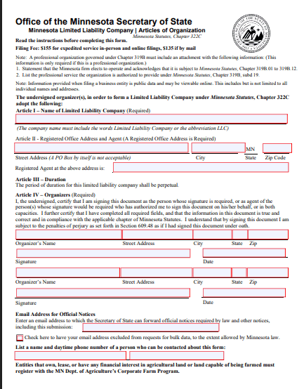 File Your Minnesota Articles of Organization