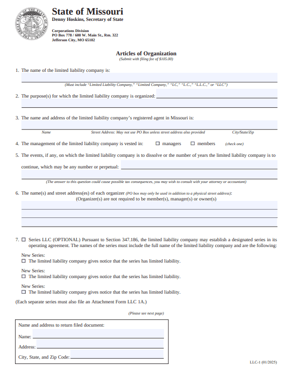 File Your Missouri Articles of Organization