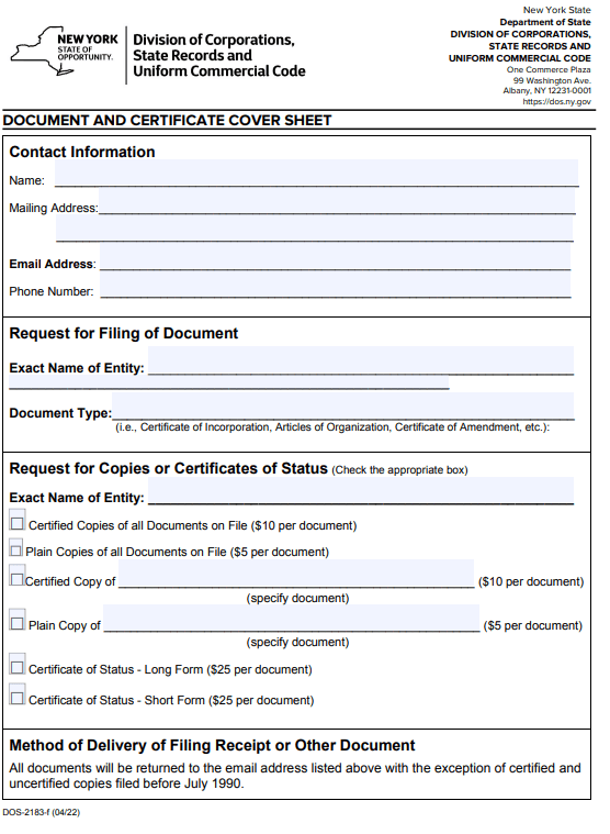 File Your NY Articles of Organization