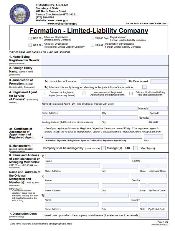 File Your Nevada Formation Documents