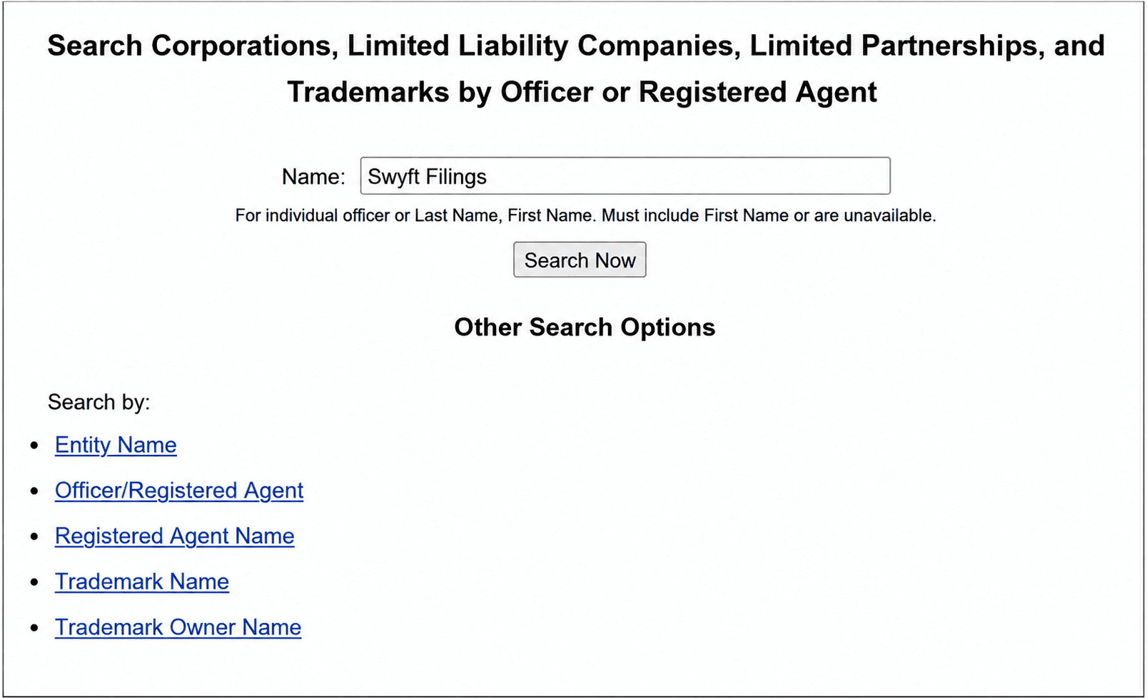Government Entity Search