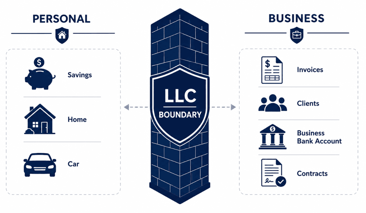 Legal shield created by a limited liability company