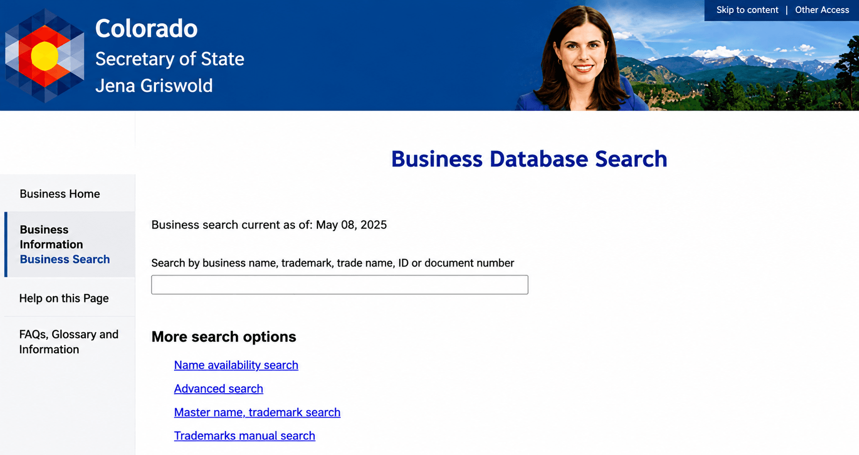 Open the Business Database