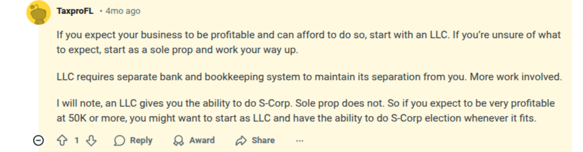 Redditor commented on a post