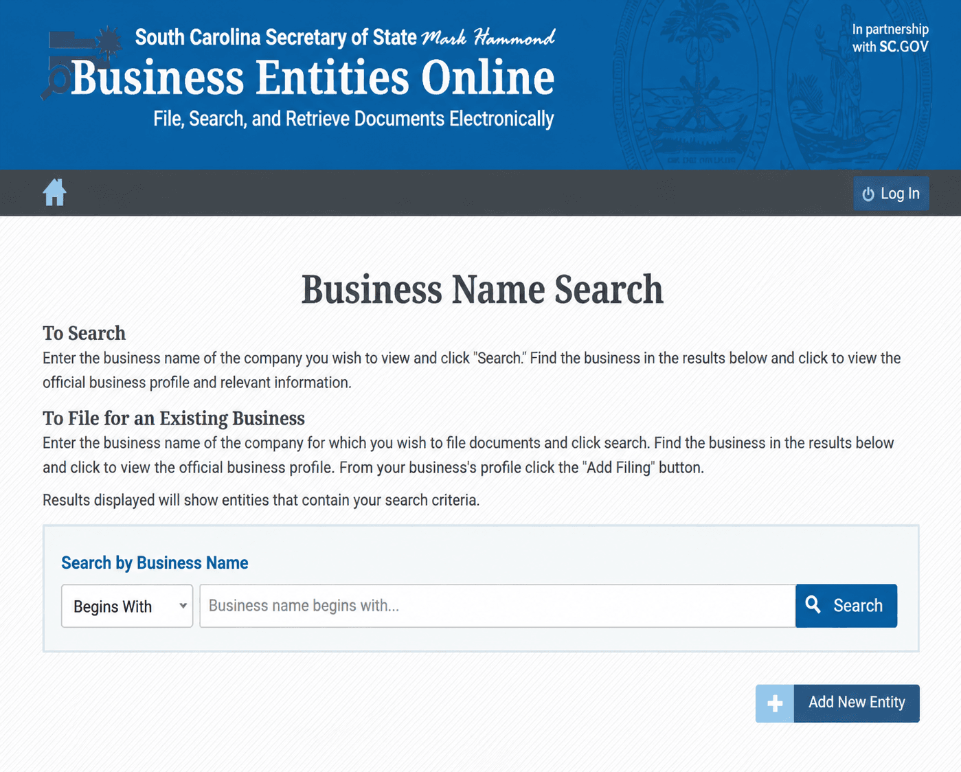 South Carolina Business Name Search